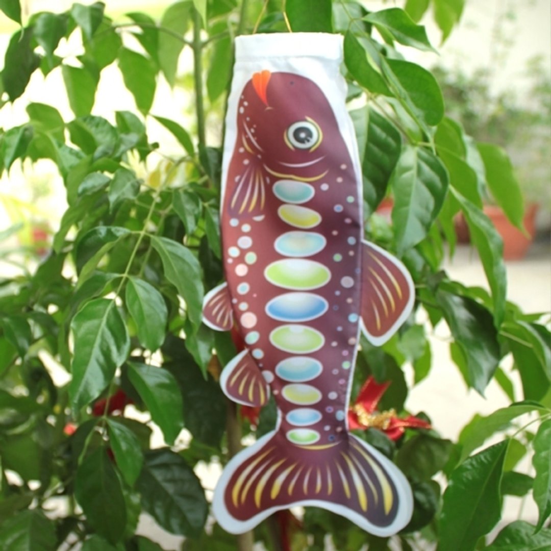 台湾国宝鱼[樱花钩吻鲑]鱼旗 30CM (咖啡) - 摆饰 - 其他材质 咖啡色