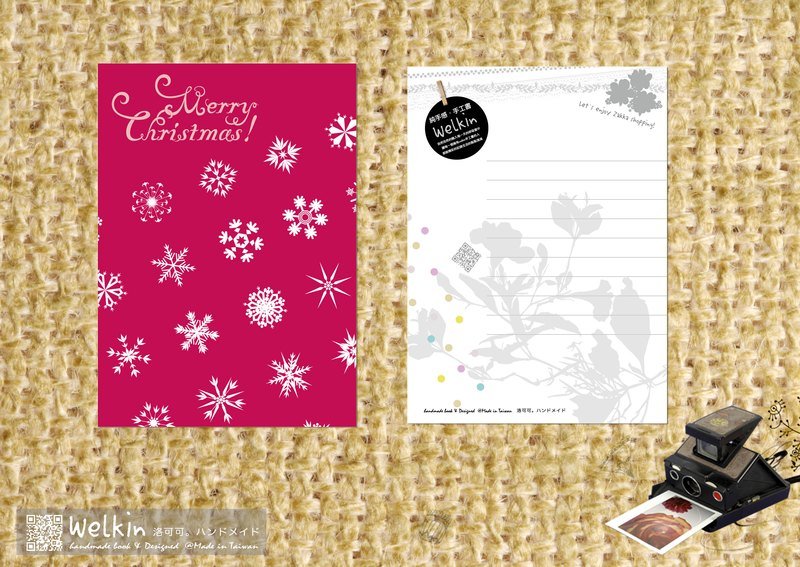 ☆° 洛可可草莓 WELKIN手创 °幸福耶诞手工卡片-雪花飘飘【桃红】 - 卡片/明信片 - 纸 粉红色