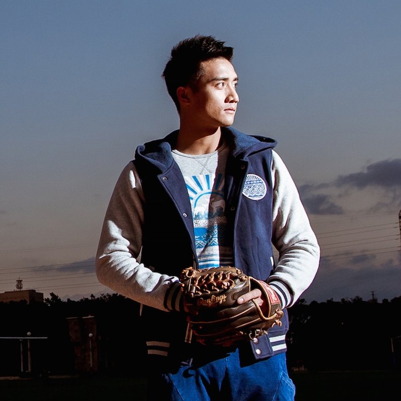 【五原素系列】五原素中性版棒球连帽外套 - 中性连帽卫衣/T 恤 - 棉．麻 咖啡色