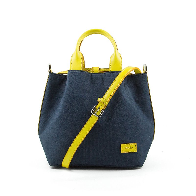 【桶型包 Bucket bag 】 :: 深蓝 :: 侧背水桶包 束口包 - 侧背包/斜挎包 - 其他材质 蓝色