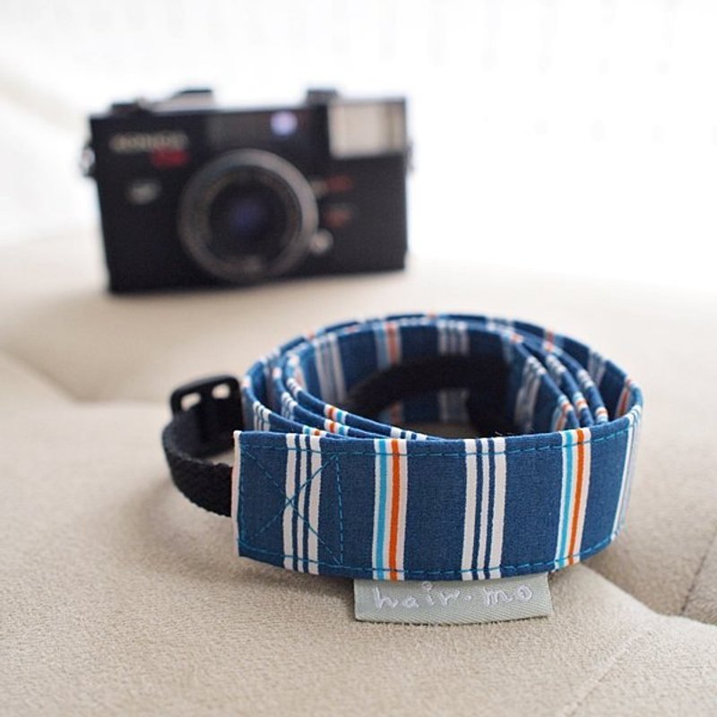hairmo。宝蓝条纹双背相机带+快拆(小孔用) - 证件套/卡套 - 其他材质 蓝色