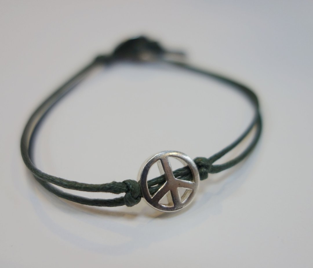 ~米+熊~ 和平 PEACE 925纯银 手链 - 手链/手环 - 其他金属 绿色
