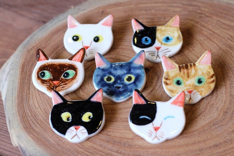 猫咪⊙ 陶瓷别针 - 胸针 - 其他材质 咖啡色