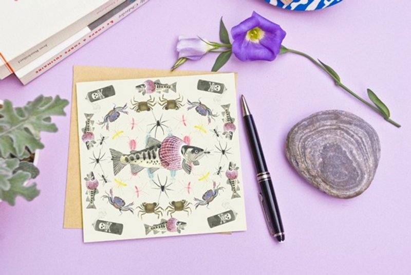 <岛屿的养份>问候卡/樱花钩吻鲑(单张) - 卡片/明信片 - 纸 