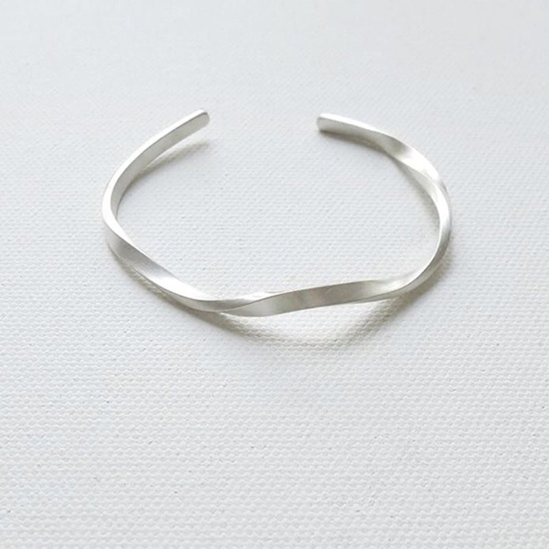 浪 纯银手镯 - 手链/手环 - 其他金属 白色