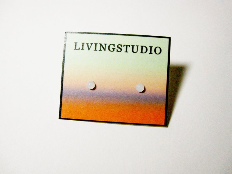 小冰滴 珍珠白(2款) _ 小耳环 可改夹 - 耳环/耳夹 - 塑料 白色