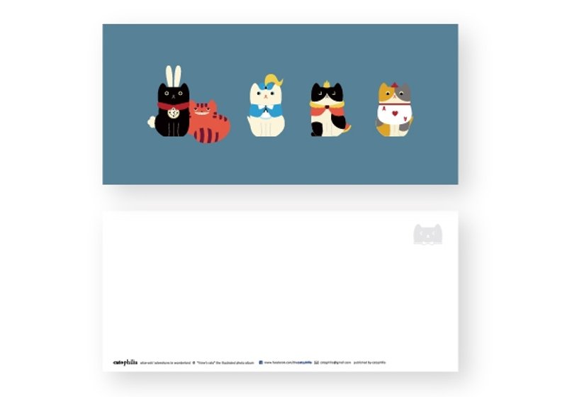 hime's cats 我的猫明信片 爱丽丝 - 卡片/明信片 - 纸 蓝色