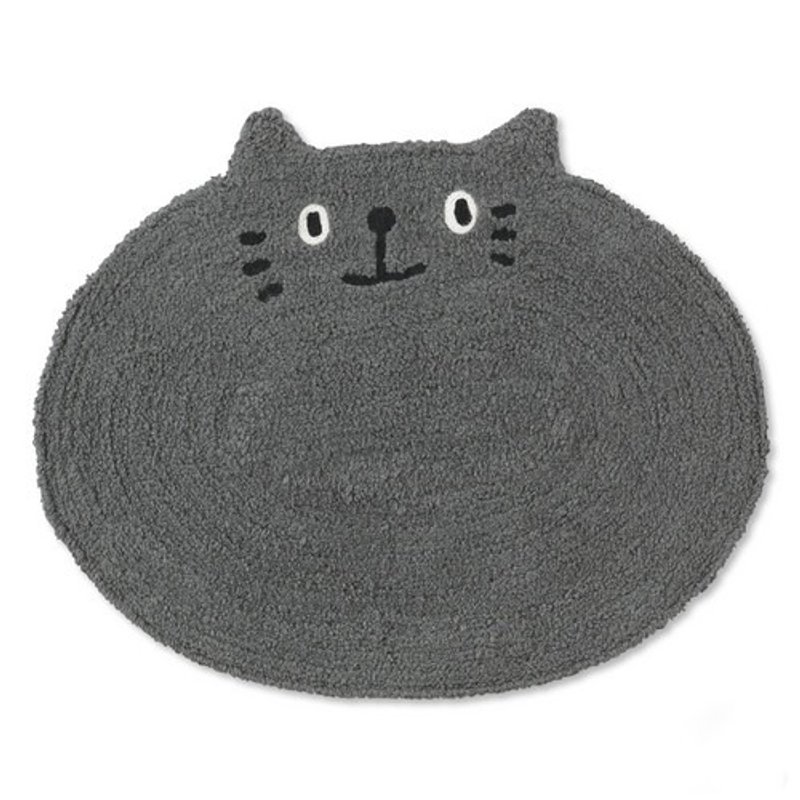 Chubby 胖嘟嘟大灰猫素色地垫 - 摆饰 - 棉．麻 灰色
