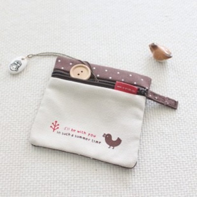 U-PICK原品生活 小鸟零钱袋 硬币袋 zakka 创意 简约 - 零钱包 - 棉．麻 