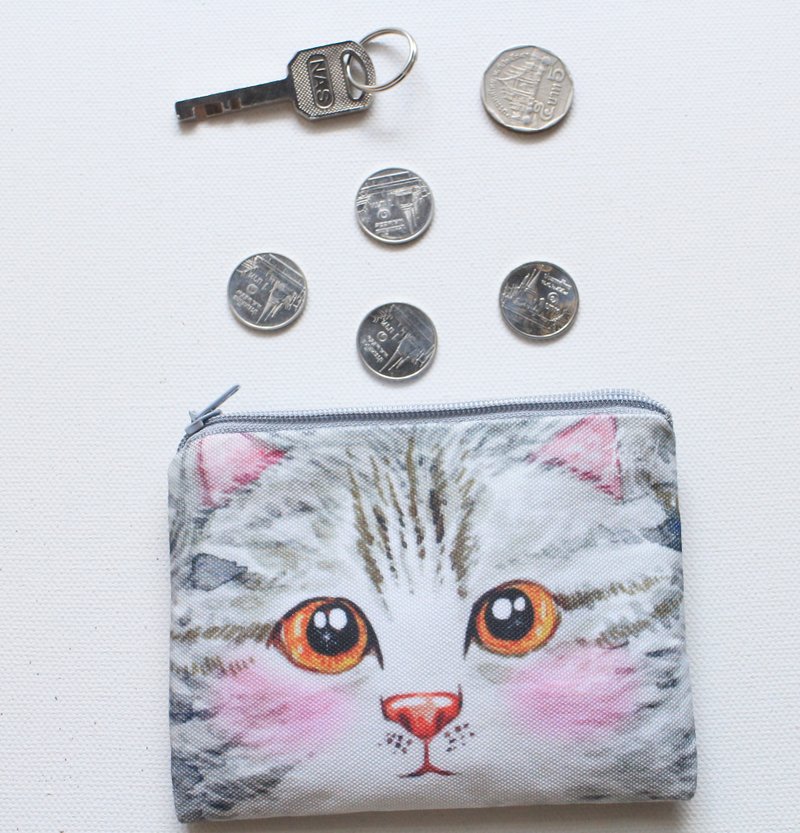 卖萌猫咪小零钱包 - 零钱包 - 其他材质 灰色