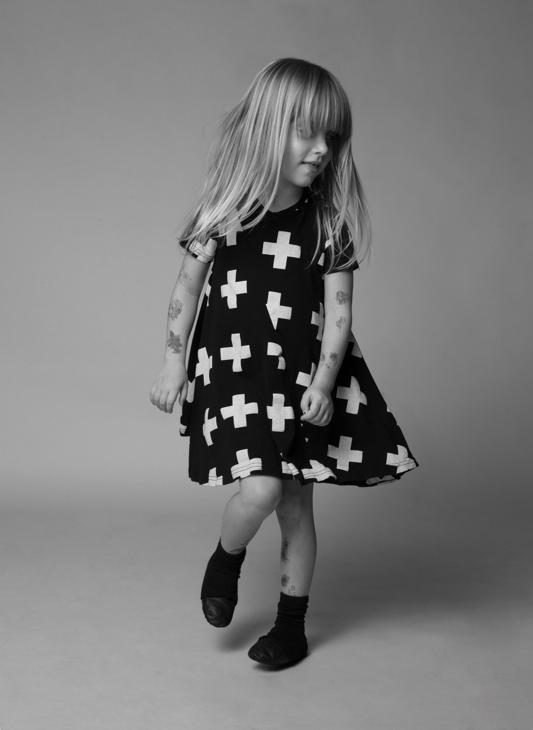 2015春夏 NUNUNU 满版十字360洋装 - 其他 - 棉 黑色