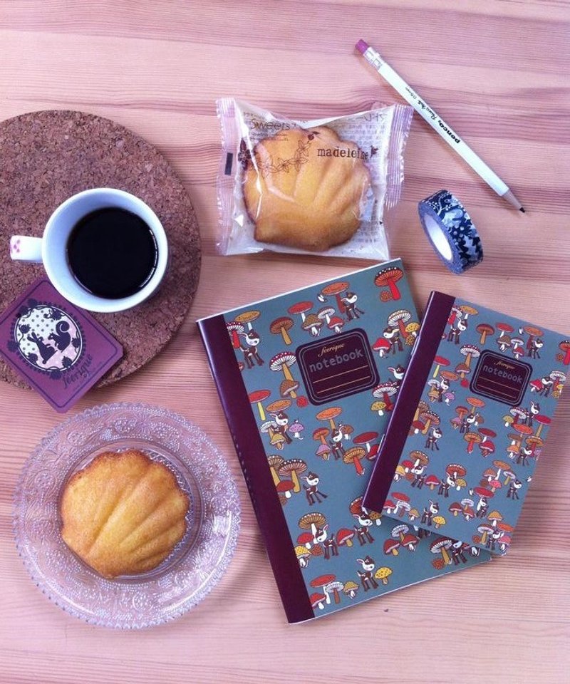 Book notes striped little deer in the woods mushrooms are A5 and A6. - 笔记本/手帐 - 纸 绿色