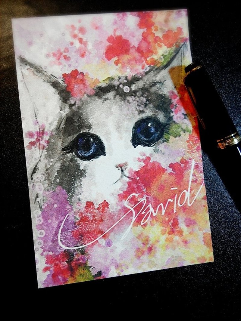 限大卫画猫及大卫随手笔记脸书粉丝_恋_明信片_限量_3/20后寄出 - 卡片/明信片 - 纸 紫色