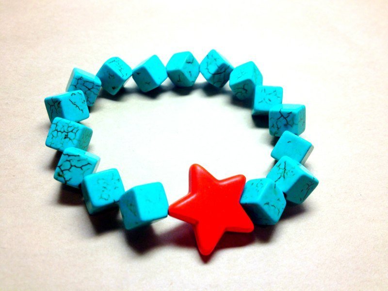 四方星星 - 手链/手环 - 其他材质 蓝色