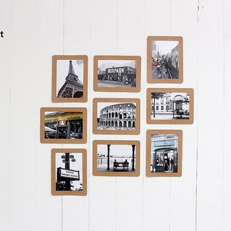 Thehaki 5X7纸相框组(9入)-牛皮原色,THK25744 - 画框/相框 - 纸 咖啡色