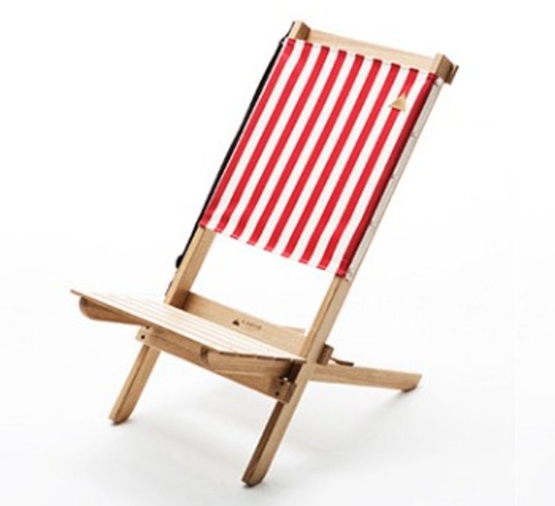 A.NATIVE 户外露营野餐高背木制折叠地椅 / 条纹红 - 椅子/沙发 - 木头 