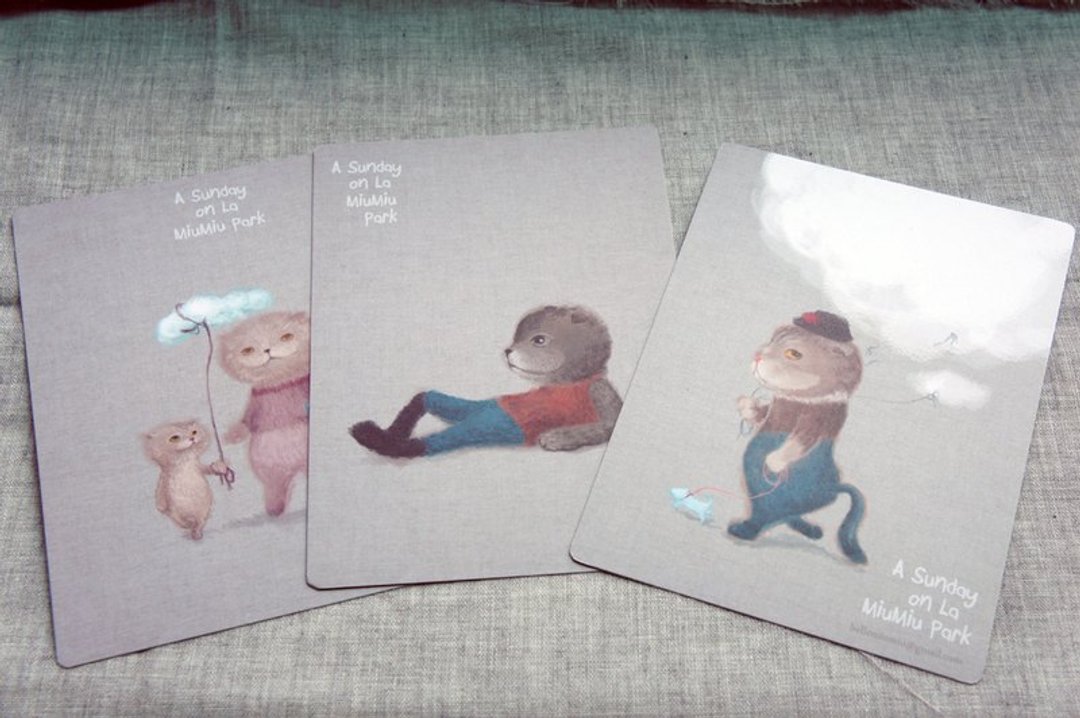 MiuMiuPark万用卡(5张一组) MiuMiuPark postcards (5 in one) - 卡片/明信片 - 纸 