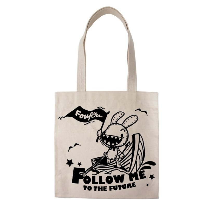 《Foufou》胚布肩背袋- 野要启航 - 手提包/手提袋 - 其他材质 白色