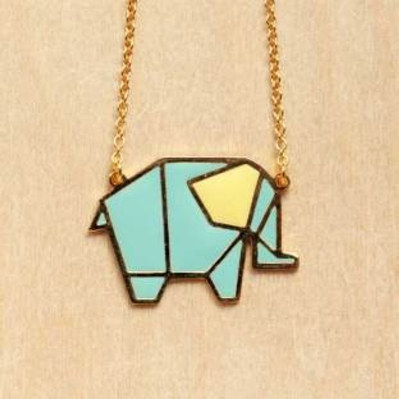 Hug a Porcupine 剪纸珐琅长链－大象 - 项链 - 其他材质 白色