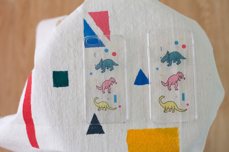 今晚我是手-三角龙暴龙雷龙 /iphone5/5s/6=6s也适用/6+/7/7+/8/8+/X手机壳子-透明硬壳 - 手机壳/手机套 - 塑料 透明