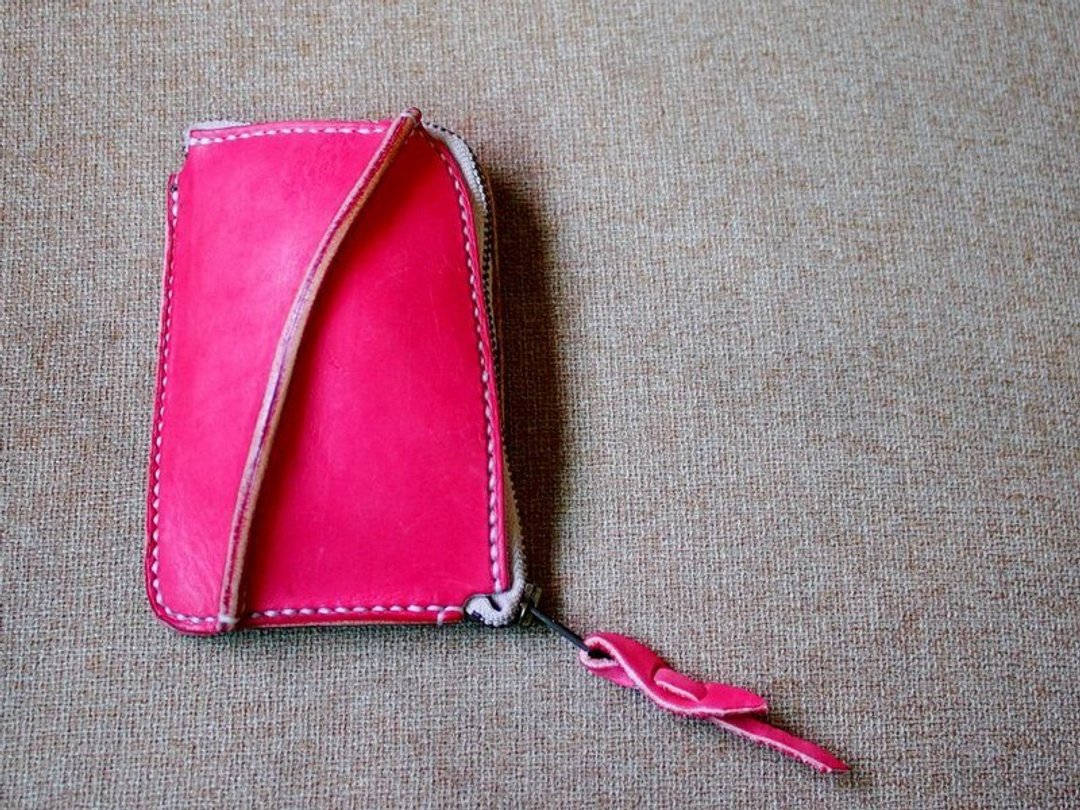 Peach Pink Coins Bag - 其他 - 真皮 红色