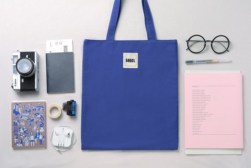 无印风 素面手作托特包 / 宝蓝 - 侧背包/斜挎包 - 其他材质 蓝色