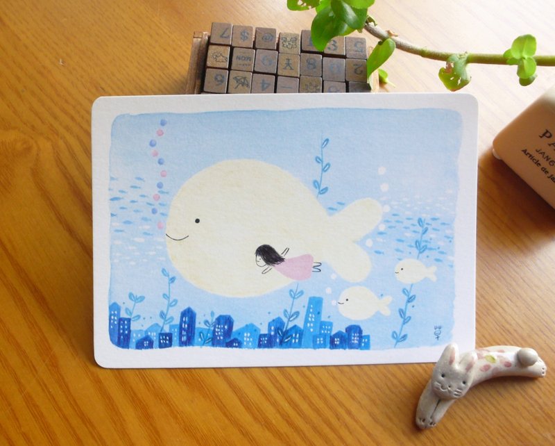 自由自在 明信片 - 卡片/明信片 - 纸 蓝色