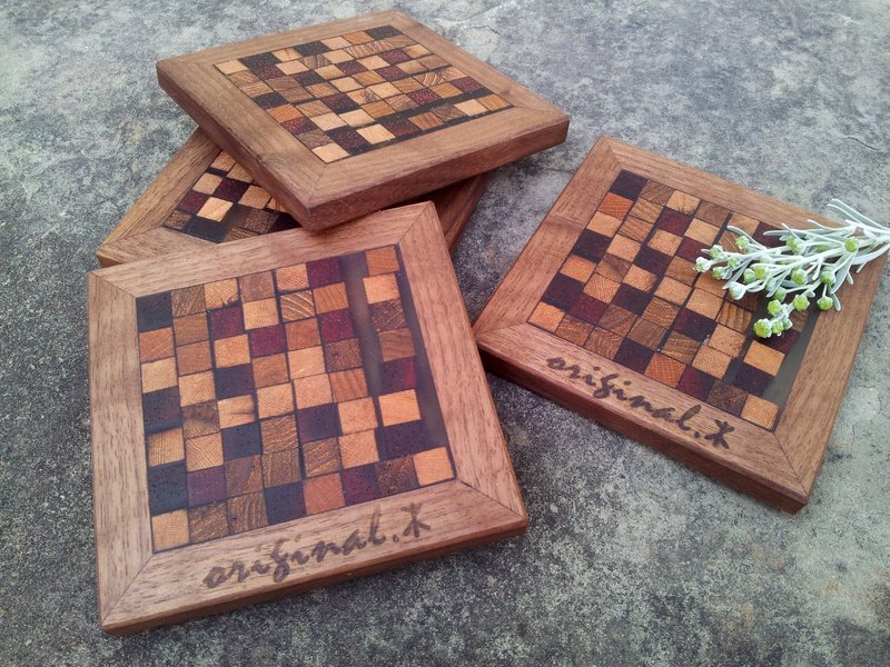 【original.木】双色好食_马赛克 杯垫 (1片) - 杯垫 - 木头 多色