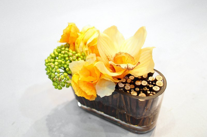 【假水人造花艺】橘东亚兰绣球小品 - 植栽/盆栽 - 其他材质 橘色