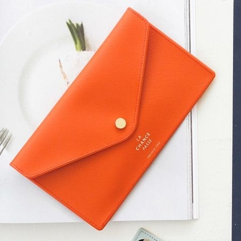 Dessin x Iconic-信箴金扣万用信封包-魅力橘,ICO81487 - 其他 - 真皮 橘色