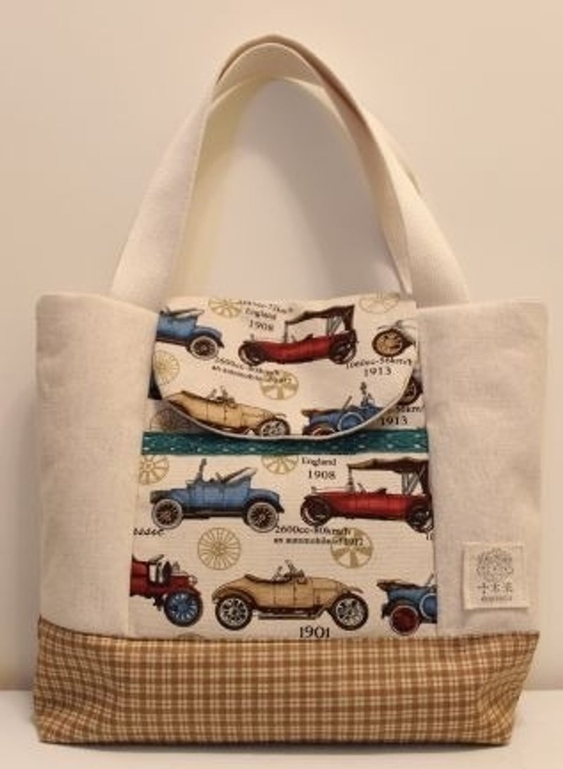 【十木米．Lorenza】骨董车 不盖你托特包 / 手提包 - 手提包/手提袋 - 其他材质 咖啡色