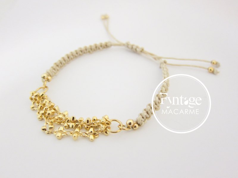 MACRAME FRIENDSHIP BRACELETS (2 in 1) 花式金炼手工蜡线编织【两个恰恰好友谊幸运手炼】两条一组 - 手链/手环 - 其他金属 