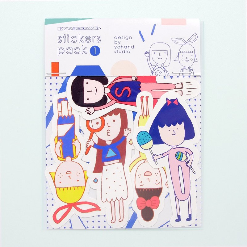 右手超人中贴纸 / 2-1 - 贴纸 - 纸 蓝色