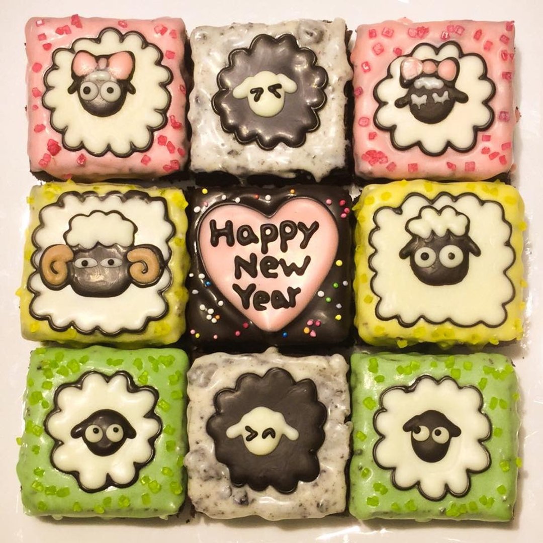【黑熊先生巧克力布朗尼】羊咩咩家族布朗尼午茶礼盒☆*:.｡. 2月春节限定 .｡.:*☆ - 蛋糕/甜点 - 新鲜食材 多色