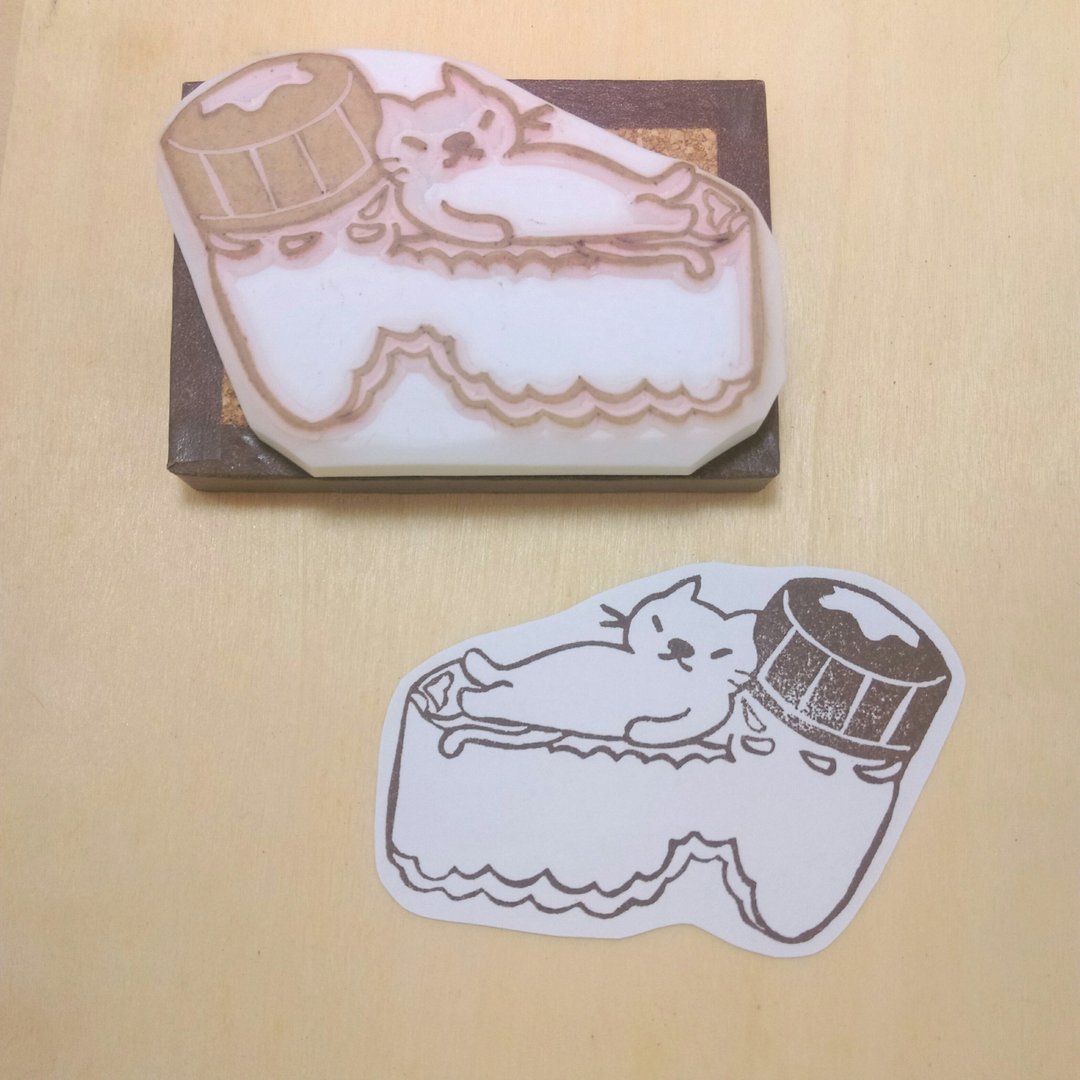 猫猫墨水瓶(墨水&颜料试色章) - 印章/印台 - 橡胶 白色