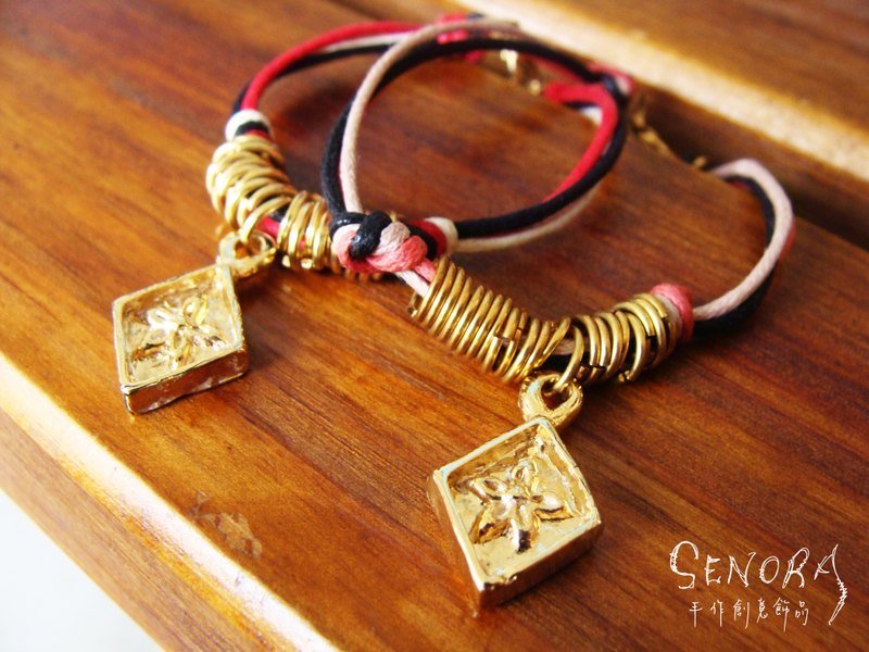 ＜SEnoRA创作手炼＞金圈散落-菱感 - 手链/手环 - 其他材质 金色