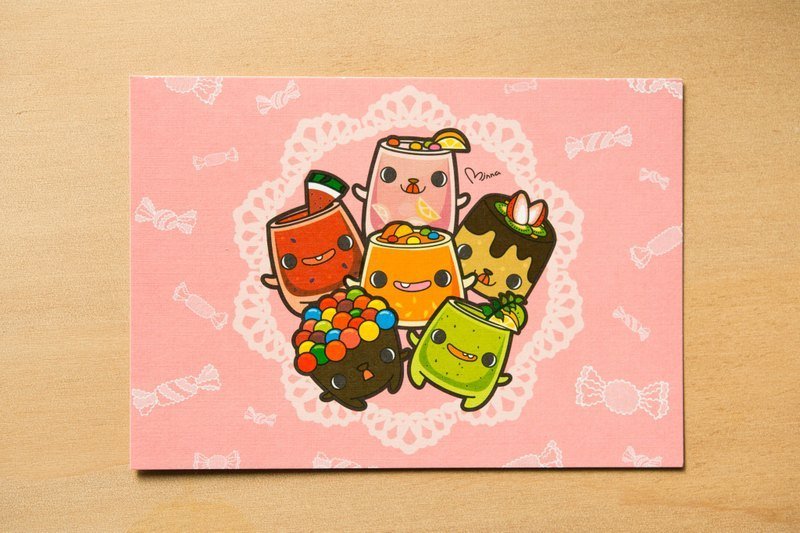 甜蜜午茶精灵●明信片 - 卡片/明信片 - 纸 粉红色