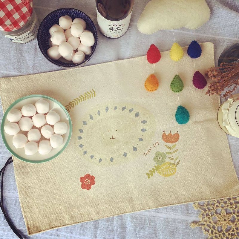 劈鸡姐姐‘跟我一起吃饭嘛’餐垫 - 餐垫/桌巾 - 其他材质 白色