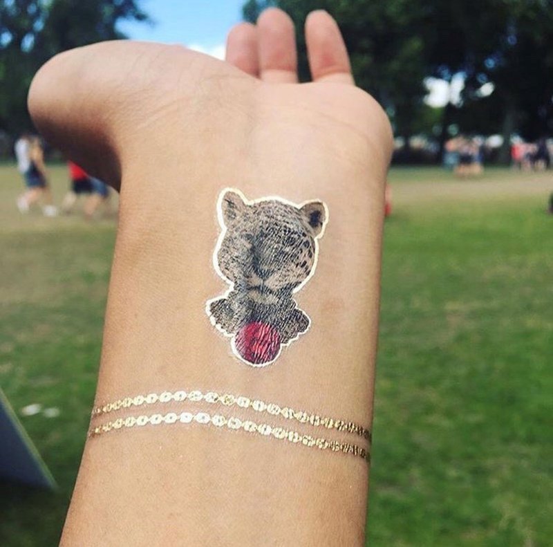 新年 紅寶石豹-2入紋身貼紙 原創手繪設計 過年款 - 纹身贴 - 纸 红色