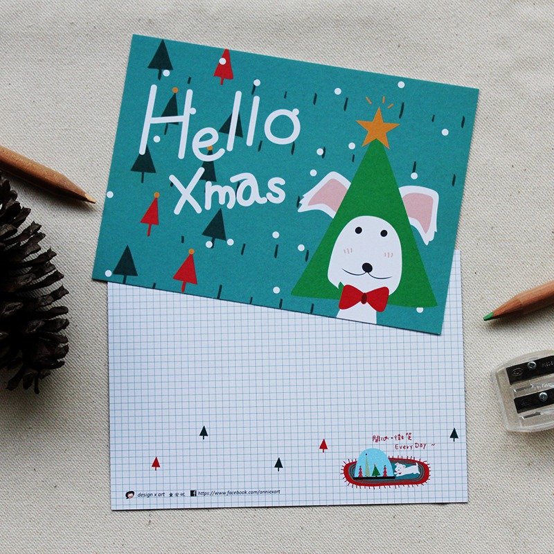【圣诞系列】开心微笑每一天◎明信片 - 卡片/明信片 - 纸 绿色