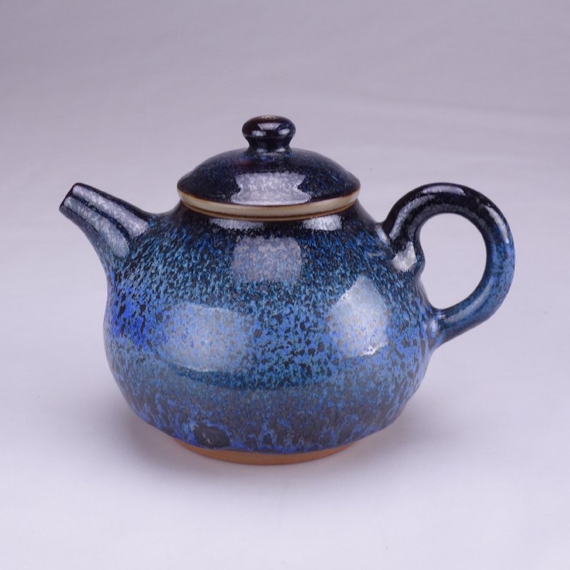 【辛可窑】曜变蓝兔毫天目茶壶360cc 沈昆川作 - 茶具/茶杯 - 陶 蓝色