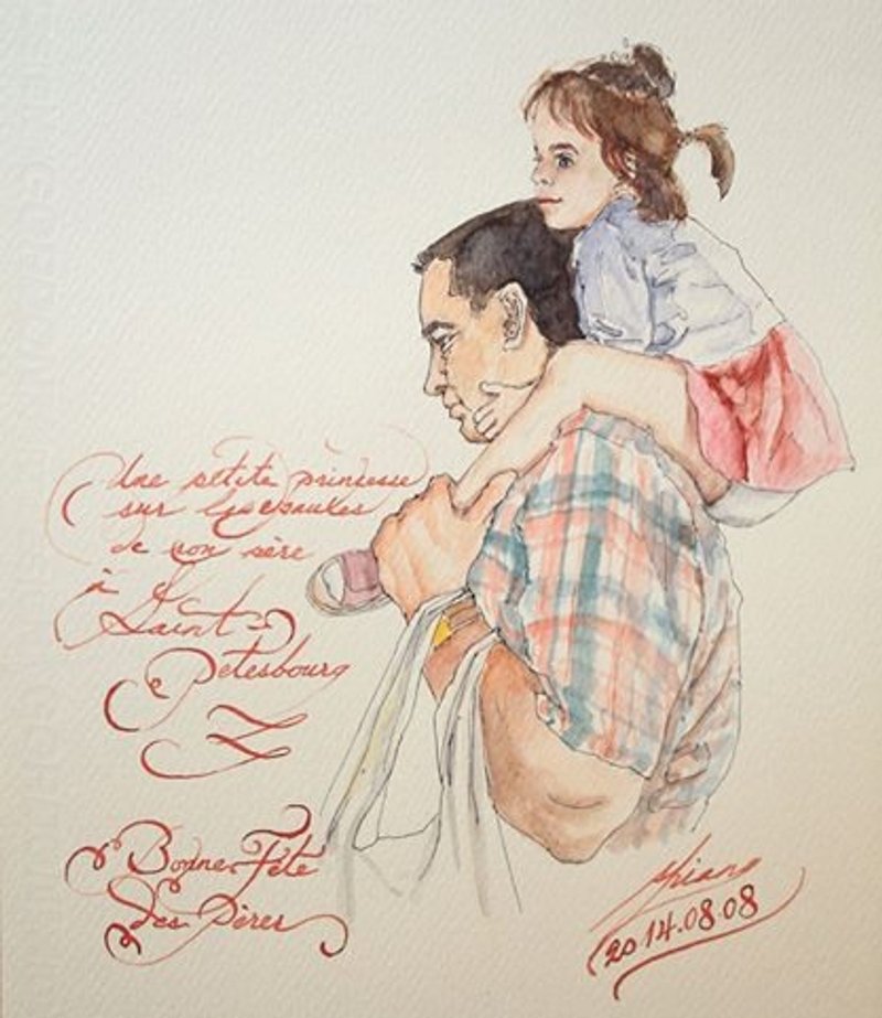 手绘旅游明信片(俄罗斯)套组(4 pieces) - 卡片/明信片 - 纸 白色