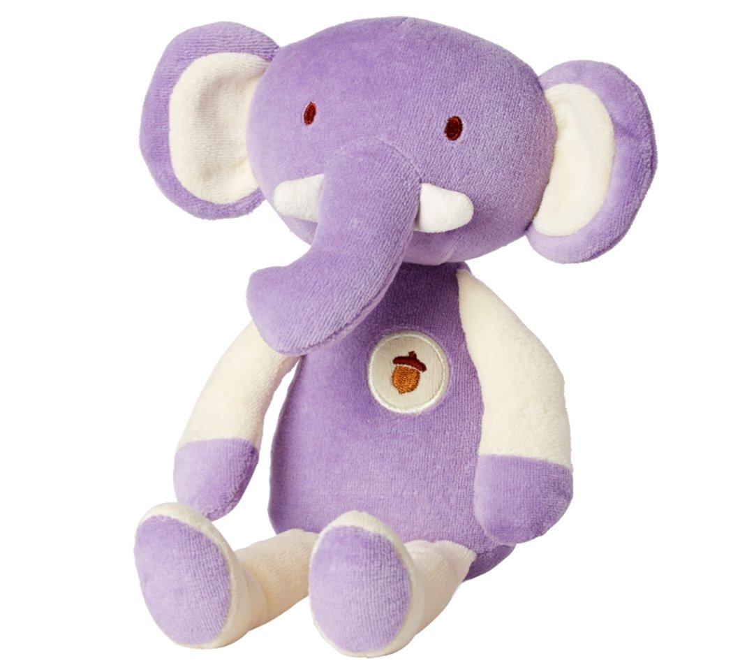 美国MyNatural Plush Animal天然纯棉动物玩偶-粉紫小象 - 玩具/玩偶 - 棉 紫色