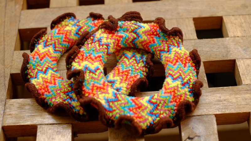 甜甜圈 发圈 2个一组 焦糖滚边甜甜圈 烤番薯 - 发饰 - 其他材质 咖啡色