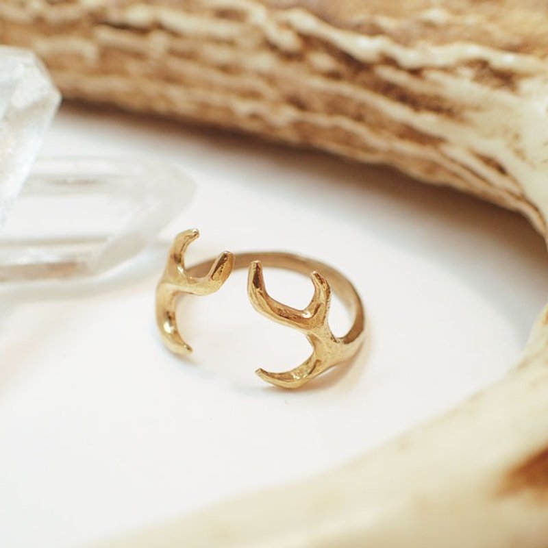 Square ring of deer - 戒指 - 其他金属 金色