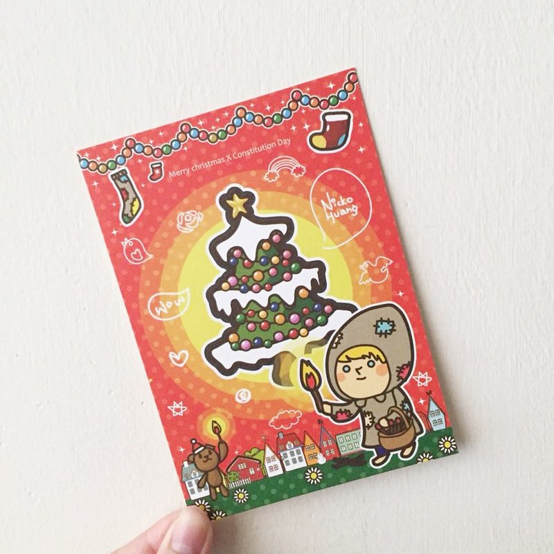 卖火柴的小女孩明信片 - 卡片/明信片 - 纸 红色