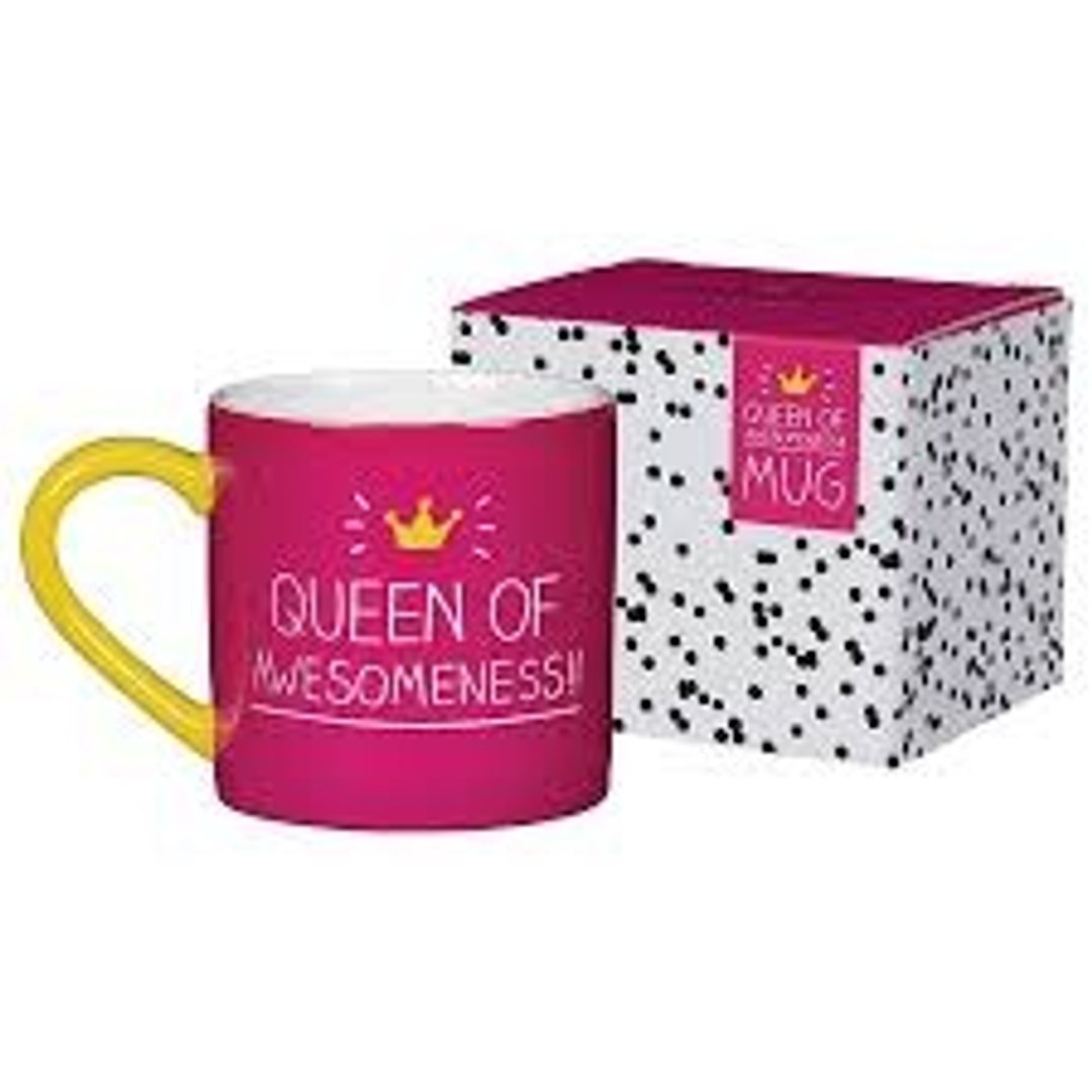 英国Queen Of Awesomeness彩色文字设计 马克杯-瑕疵特卖 - 咖啡杯/马克杯 - 其他材质 粉红色