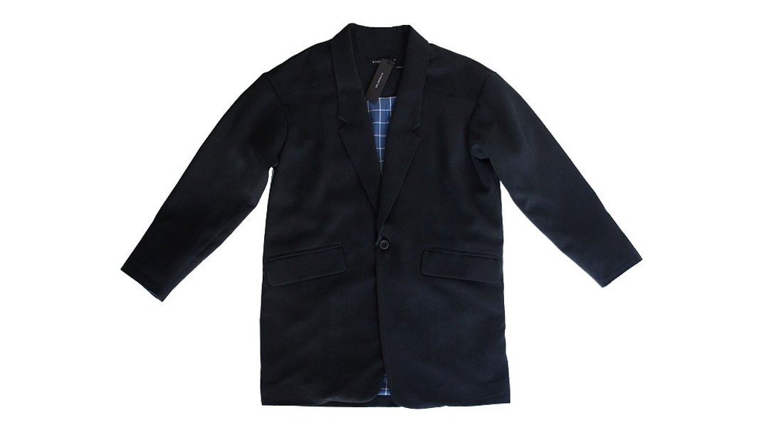 Stone'As Blazer / 落肩 软调性西装外套 - 女装西装外套/风衣 - 其他材质 黑色