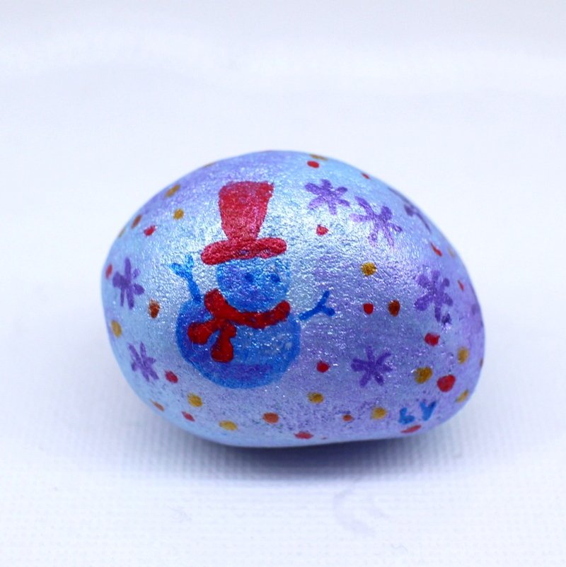 富察令儿·圣诞彩绘石(小)—雪人 - 摆饰 - 宝石 蓝色