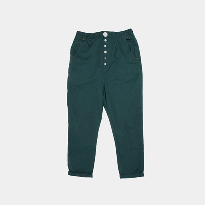│moderato│英伦侦探福尔摩斯钮扣哈伦裤休闲裤/森林复古.可爱.英伦复古 - 女装长裤 - 其他材质 绿色